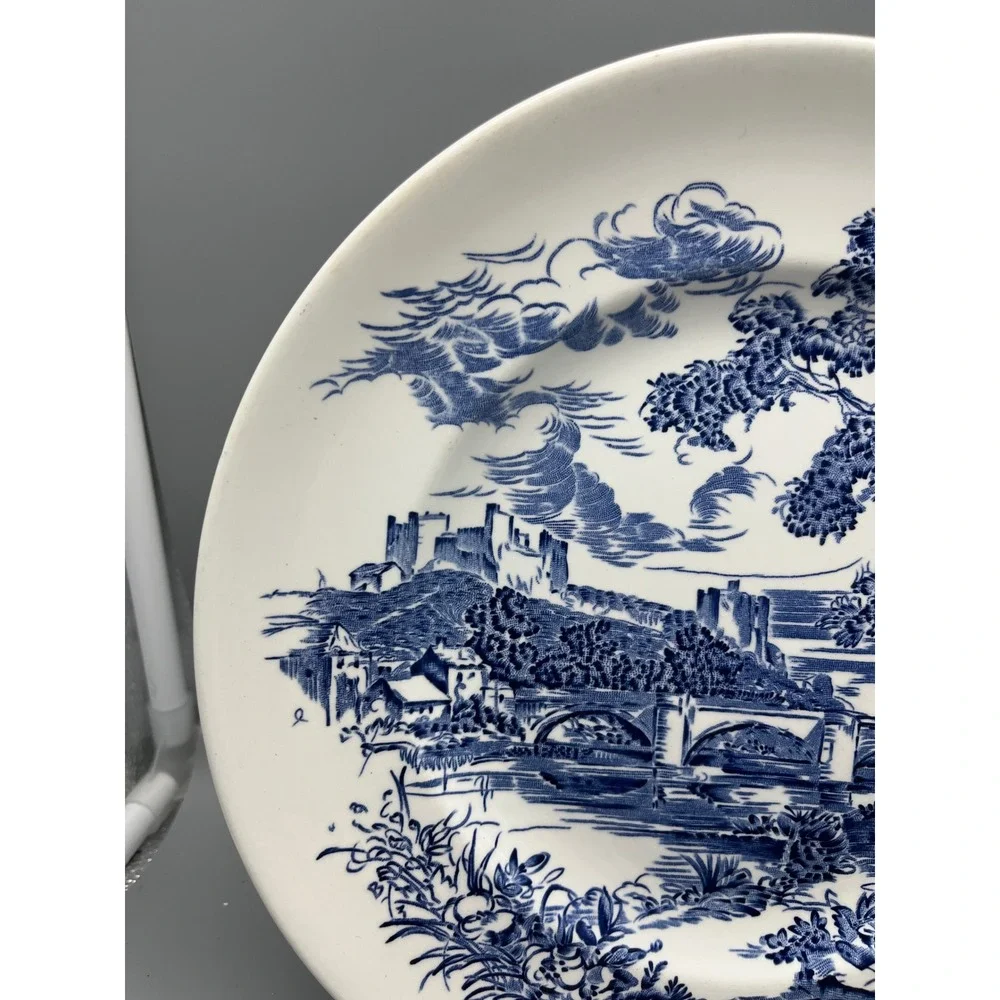 Enoch Wedgwood Countryside Blue Transferware Plate Vintage England Blue White‎